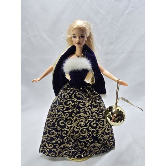 Mattel Barbie Ring In The New Year Doll 2001 With Stand- TEAR IN DRESS SEE INFO - Picture 1 of 10